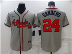 Atlanta Braves #24 Deion Sanders Gray Cool Base Jersey