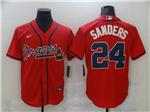 Atlanta Braves #24 Deion Sanders Red Cool Base Jersey