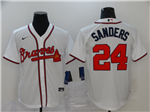 Atlanta Braves #24 Deion Sanders White Cool Base Jersey