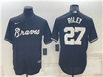 Atlanta Braves #27 Austin Riley Black Turn Back The Clock Cool Base Jersey