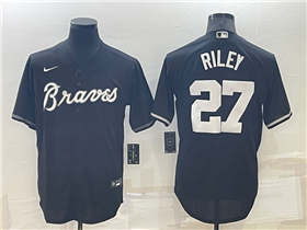 Atlanta Braves #27 Austin Riley Black Turn Back The Clock Cool Base Jersey