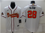 Atlanta Braves #28 Matt Olson White 2022 Gold Program Cool Base Jersey