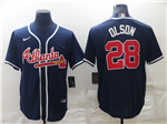 Atlanta Braves #28 Matt Olson Navy Cool Base Jersey