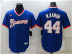 Atlanta Braves #44 Hank Aaron Blue Cooperstown Collection Cool Base Jersey