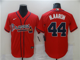 Atlanta Braves #44 Hank Aaron Red Cool Base Jersey