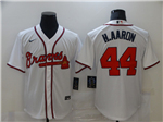 Atlanta Braves #44 Hank Aaron White Cool Base Jersey