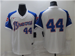 Atlanta Braves #44 Hank Aaron Vintate White Jersey