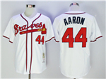 Atlanta Braves #44 Hank Aaron Throwback White Jersey