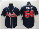 Atlanta Braves #54 Max Fried Navy Cool Base Jersey