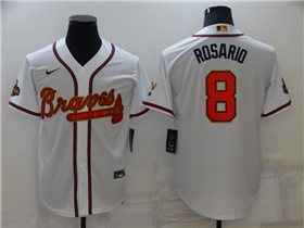 Atlanta Braves #8 Eddie Rosario White 2022 Gold Program Cool Base Jersey