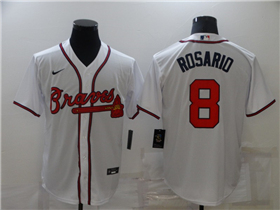 Atlanta Braves #8 Eddie Rosario White Cool Base Jersey