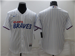 Atlanta Braves White Pinstripe Cool Base Team Jersey