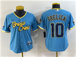 Milwaukee Brewers #10 Sal Frelick Women's Powder Blue 2022 City Connect Jersey