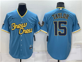 Milwaukee Brewers #15 Tyrone Taylor Powder Blue 2022 City Connect Jersey