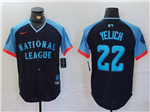 National League #22 Christian Yelich Navy 2024 MLB All-Star Game Limited Jersey