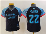 National League #22 Christian Yelich Youth Navy 2024 MLB All-Star Game Limited Jersey