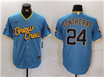 Milwaukee Brewers #24 William Contreras Powder Blue 2022 City Connect Jersey