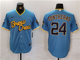 Milwaukee Brewers #24 William Contreras Powder Blue 2022 City Connect Jersey