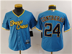 Milwaukee Brewers #24 William Contreras Youth Powder Blue 2022 City Connect Jersey