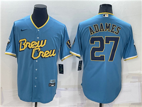 Milwaukee Brewers #27 Willy Adames Powder Blue 2022 City Connect Jersey