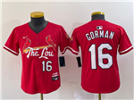 St. Louis Cardinals #16 Nolan Gorman Youth Red 2024 City Connect Limited Jersey