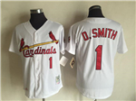 St. Louis Cardinals #1 Ozzie Smith Throwback White Jersey