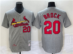 St. Louis Cardinals #20 Lou Brock 1967 Throwback Gray Jersey