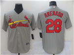 St. Louis Cardinals #28 Nolan Arenado Gray Cool Base Jersey