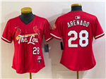 St. Louis Cardinals #28 Nolan Arenado Women's Red 2024 City Connect Limited Jersey