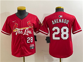 St. Louis Cardinals #28 Nolan Arenado Youth Red 2024 City Connect Limited Jersey