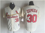 St. Louis Cardinals #30 Orlando Cepeda Throwback Cream Jersey