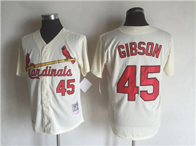 St. Louis Cardinals #45 Bob Gibson 1964 Throwback Cream Jersey