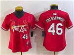 St. Louis Cardinals #46 Paul Goldschmidt Women's Red 2024 City Connect Limited Jersey