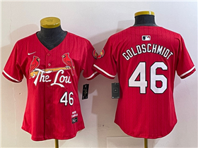 St. Louis Cardinals #46 Paul Goldschmidt Women's Red 2024 City Connect Limited Jersey