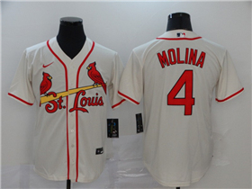 St. Louis Cardinals #4 Yadier Molina Cream Cool Base Jersey