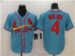 St. Louis Cardinals #4 Yadier Molina Light Blue Cool Base Jersey