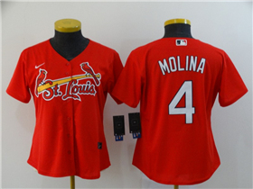 St. Louis Cardinals #4 Yadier Molina Women's Red Cool Base Jersey