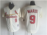 St. Louis Cardinals #9 Roger Maris 1967 Throwback Cream Jersey