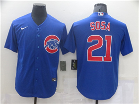 Chicago Cubs #21 Sammy Sosa Blue Cool Base Jersey