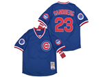 Chicago Cubs #23 Ryne Sandberg 1984 Throwback Blue Jersey