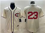 Chicago Cubs #23 Ryne Sandberg Vintage Cream Jersey