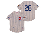 Chicago Cubs #26 Billy Williams 1969 Throwback Cream Pinstripe Jersey