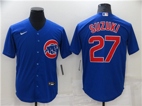 Chicago Cubs #27 Seiya Suzuki Blue Cool Base Jersey