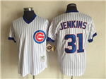 Chicago Cubs #31 Fergie Jenkins Throwback White Pinstripe Pullover Jersey