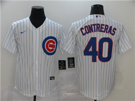 Chicago Cubs #40 Willson Contreras White Cool Base Jersey