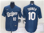 Los Angeles Dodgers #10 Justin Turner Blue Pinstripe Cool Base Jersey