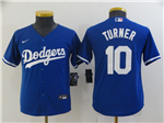 Los Angeles Dodgers #10 Justin Turner Youth Royal Blue Cool Base Jersey 