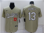 Los Angeles Dodgers #13 Max Muncy Gold Pinstripe Cool Base Jersey