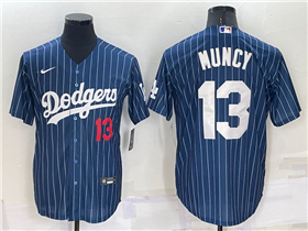 Los Angeles Dodgers #13 Max Muncy Blue Pinstripe Cool Base Jersey