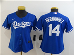 Los Angeles Dodgers #14 Enrique Hernández Women's Royal Blue Cool Base Jersey